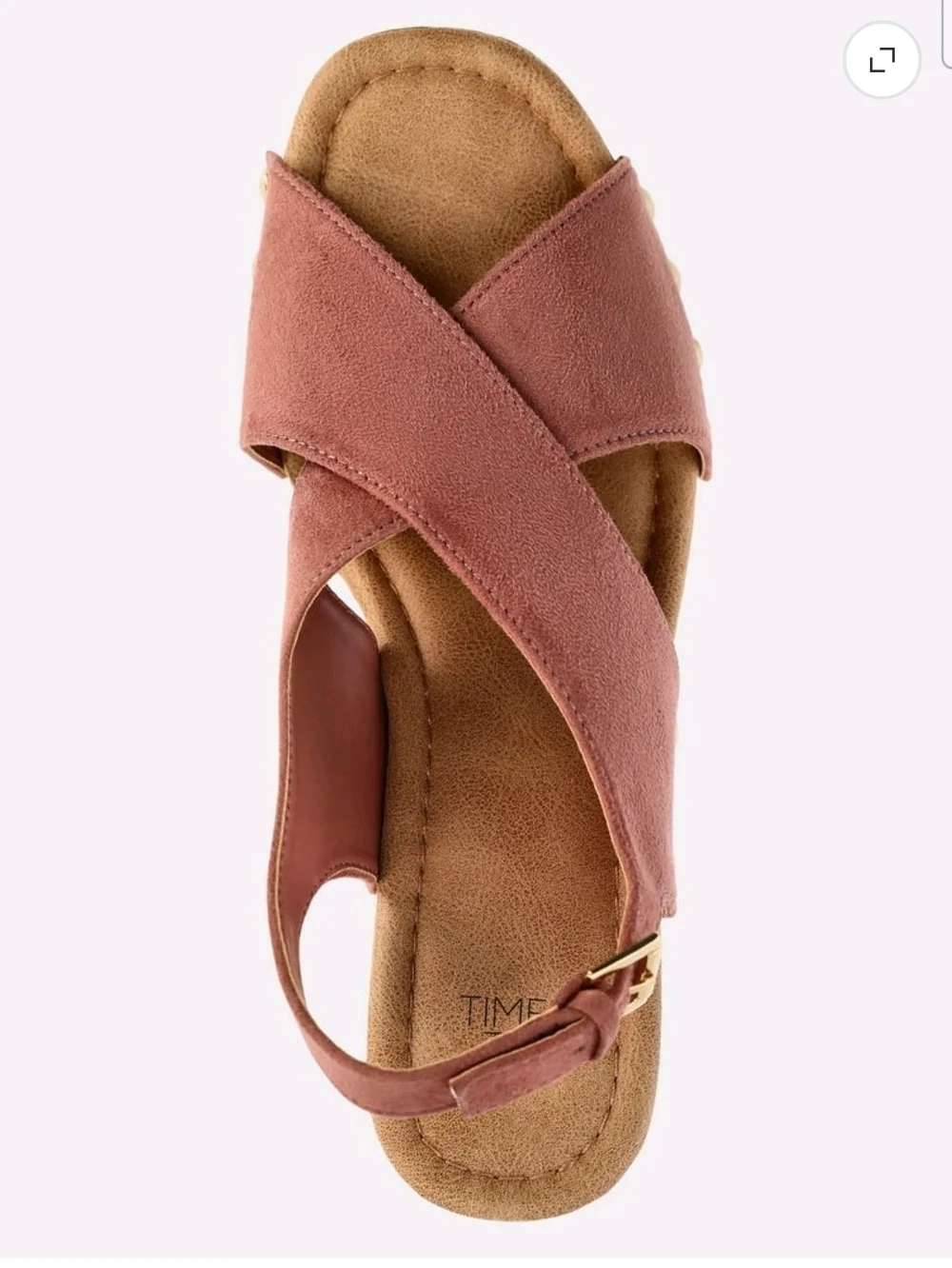 Time and Tru Women's X-Band Heeled Sandals 3.42" Block Heal - Picture 3 of 9